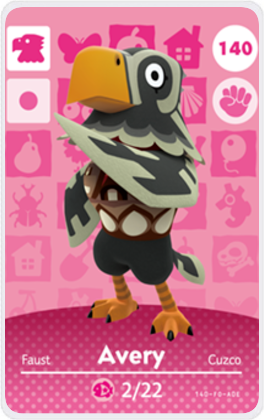 Avery Villager NFC Card for Animal Crossing New Horizons Amiibo NFC
