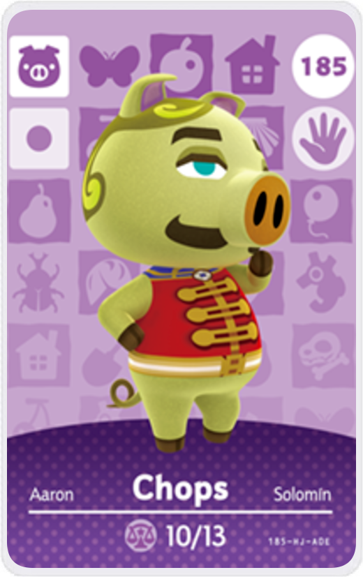 Chops Villager NFC Card for Animal Crossing New Horizons Amiibo NFC Card Store