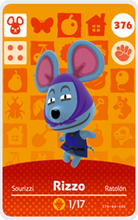 Load image into Gallery viewer, Rizzo - Villager NFC Card for Animal Crossing New Horizons Amiibo