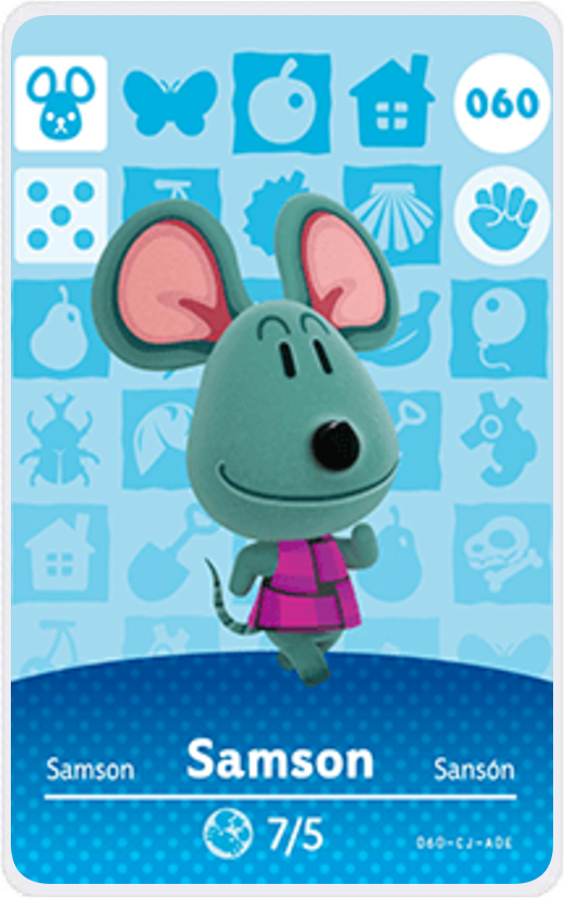 Samson Villager NFC Card for Animal Crossing New Horizons Amiibo