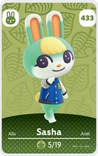 Load image into Gallery viewer, Sasha - Villager NFC Card for Animal Crossing New Horizons Amiibo
