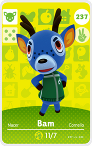 Bam - Villager NFC Card for Animal Crossing New Horizons Amiibo