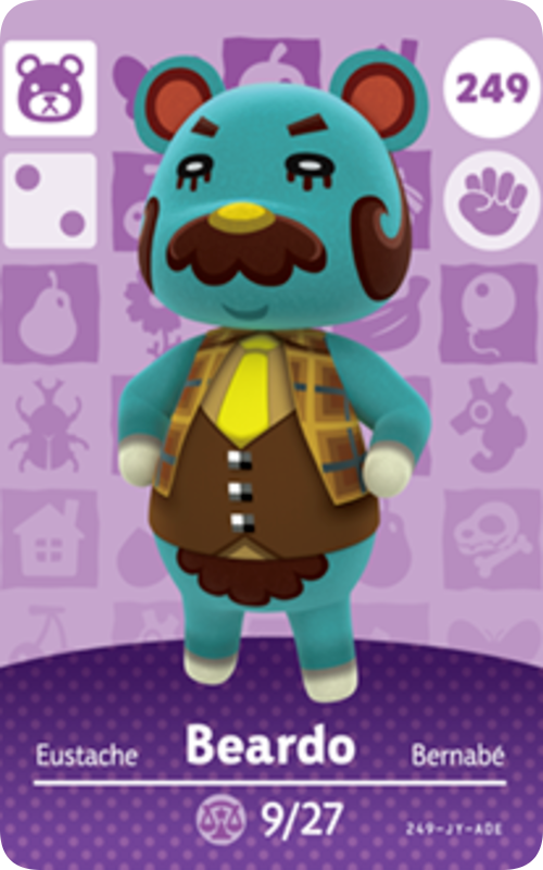 BEARDO #249 Series 3 Nintendo Amiibo Card Animal Crossing New Horizons BEARDO #249 Series 3 Nintendo Amiibo Card Animal Crossing New Horizons