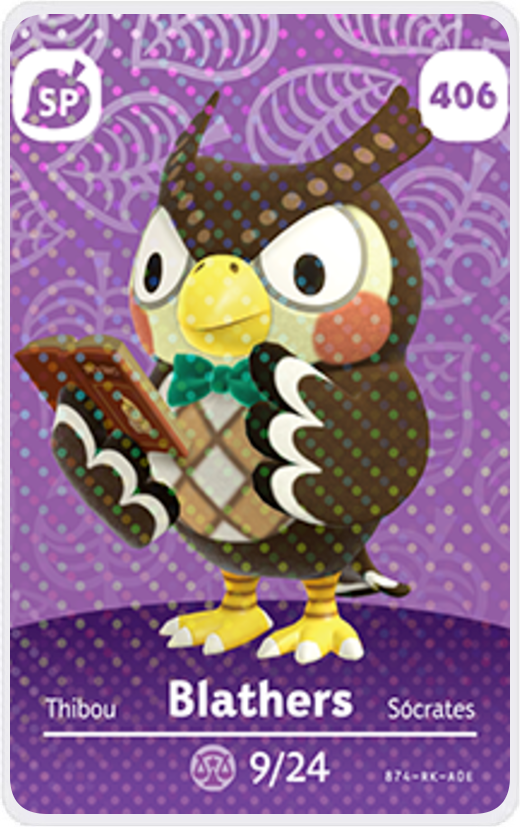 Blathers - Villager NFC Card for Animal Crossing New Horizons Amiibo