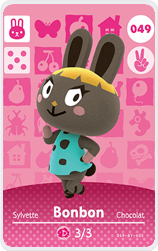 Carte amiibo animal crossing bonno 178