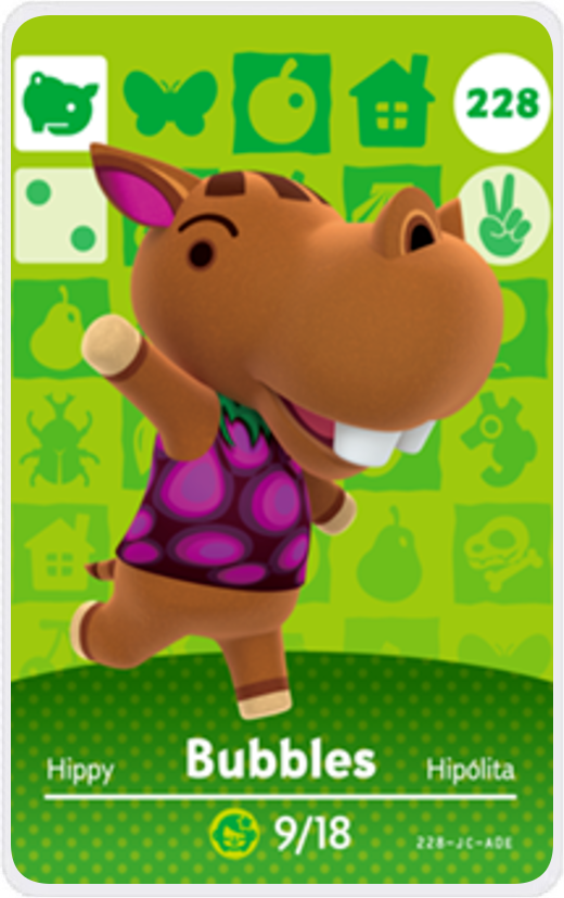 Bubbles - Villager NFC Card for Animal Crossing New Horizons Amiibo