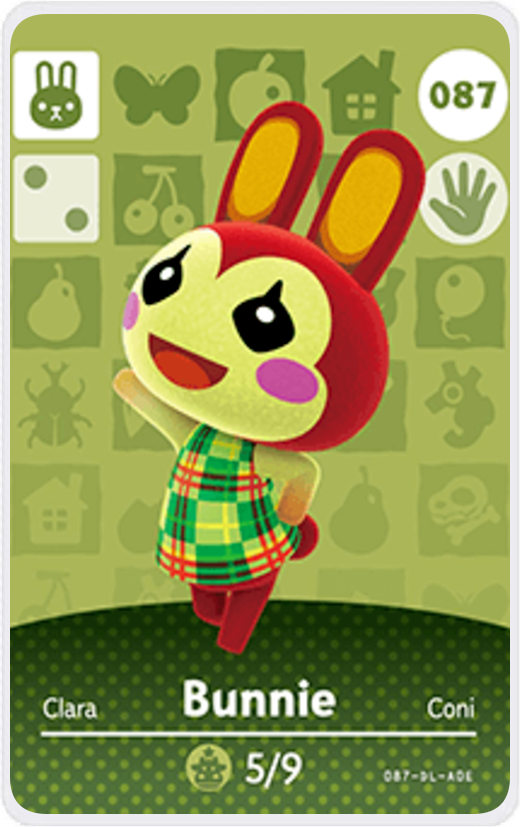 Bunnie - Villager NFC Card for Animal Crossing New Horizons Amiibo