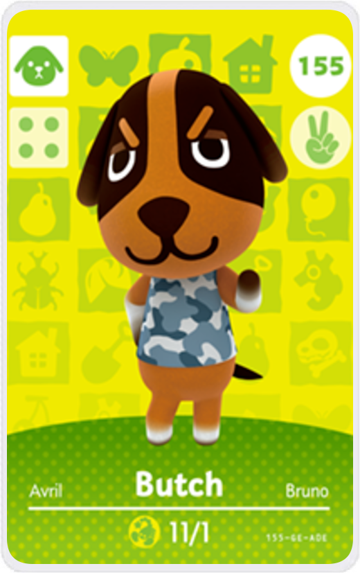 Butch - Villager NFC Card for Animal Crossing New Horizons Amiibo