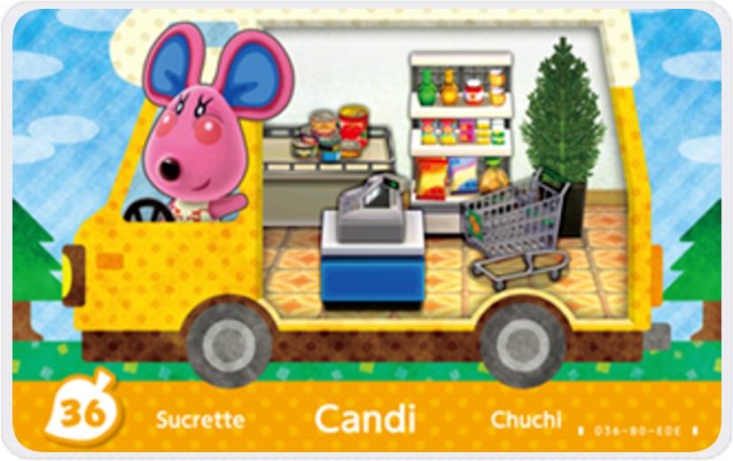 Carte Amiibo Animal Crossing – Sucrette / Candi N°36, Welcome Amiibo, Near Mint