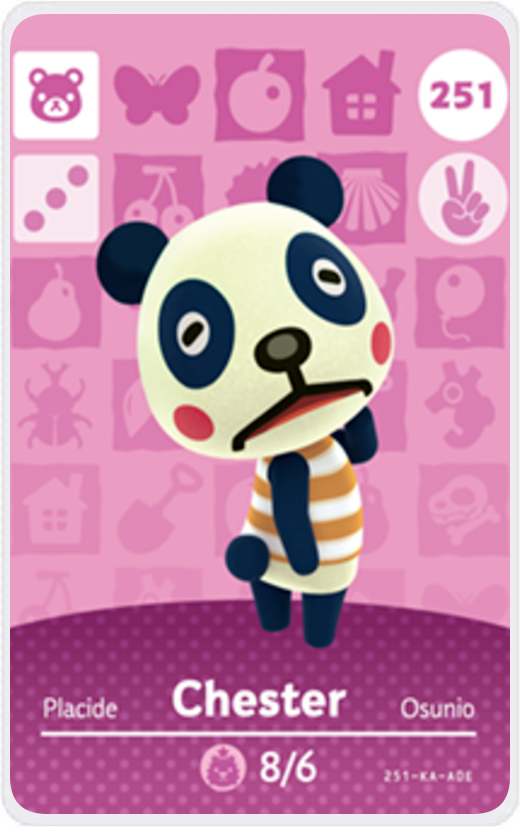 Chester - Villager NFC Card for Animal Crossing New Horizons Amiibo