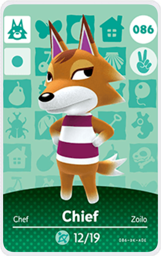 Chief Villager NFC Card for Animal Crossing New Horizons Amiibo