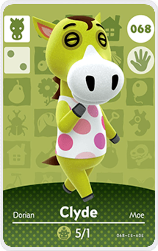 Clyde - Villager NFC Card for Animal Crossing New Horizons Amiibo