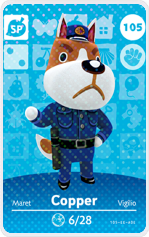 Copper Villager NFC Card for Animal Crossing New Horizons Amiibo