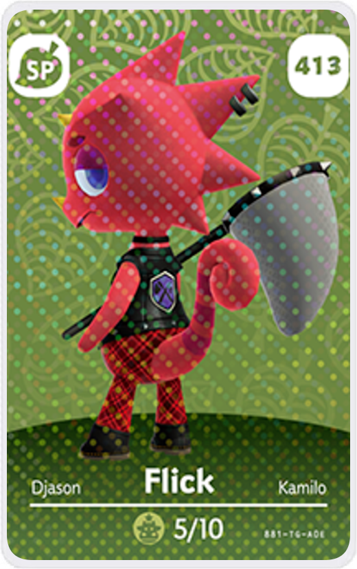 Flick - Villager NFC Card for Animal Crossing New Horizons Amiibo – NFC  Card Store