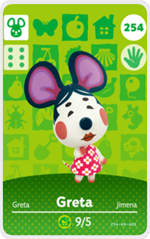 Greta - Villager NFC Card for Animal Crossing New Horizons Amiibo