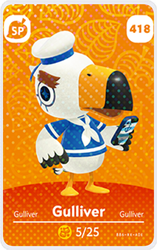 Gulliver - Villager NFC Card for Animal Crossing New Horizons Amiibo