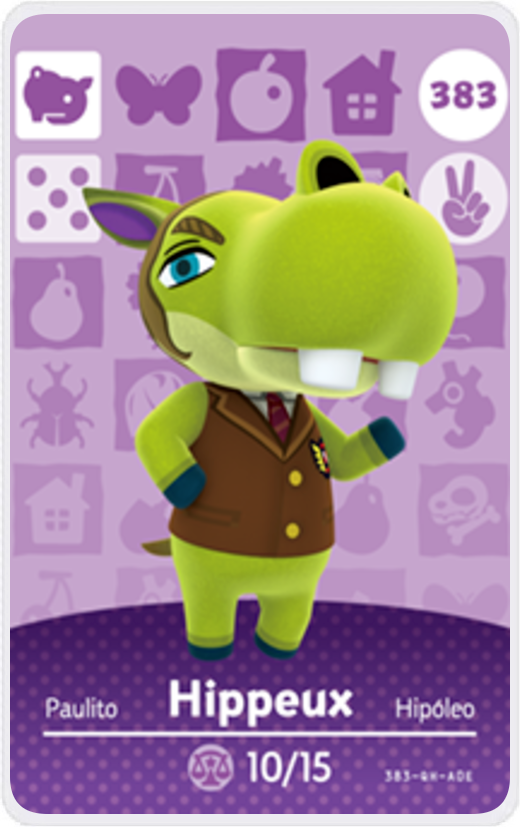 Hippeux - Villager NFC Card for Animal Crossing New Horizons Amiibo