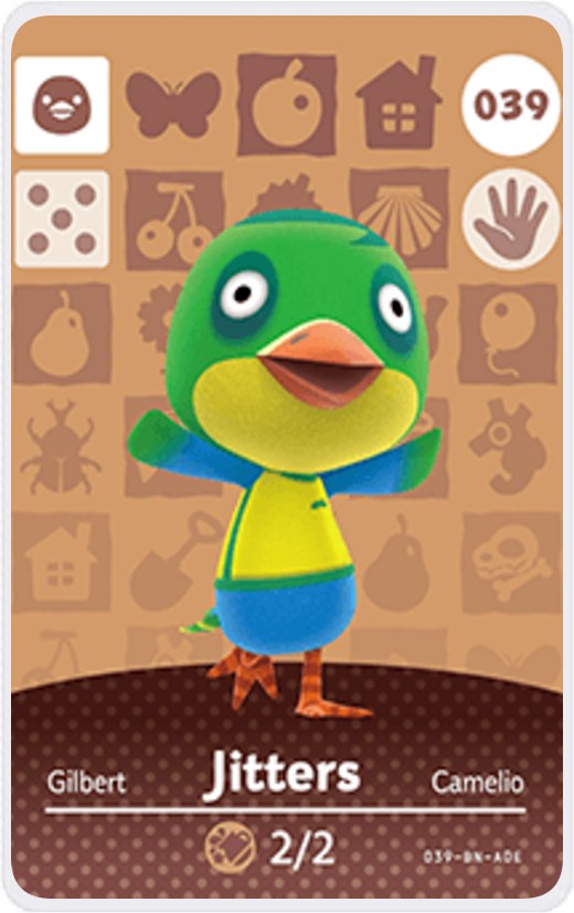 Jitters - Villager NFC Card for Animal Crossing New Horizons Amiibo
