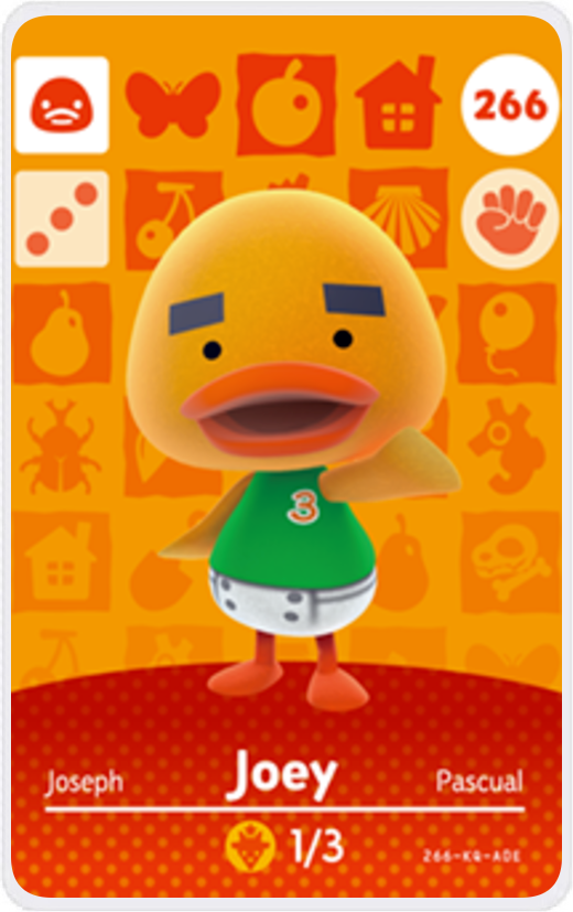 Joey - Villager NFC Card for Animal Crossing New Horizons Amiibo