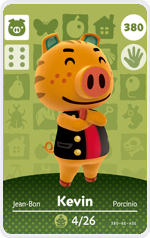 Kevin - Villager NFC Card for Animal Crossing New Horizons Amiibo