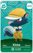 Load image into Gallery viewer, Kicks - Villager NFC Card for Animal Crossing New Horizons Amiibo
