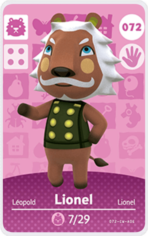 Lionel - Villager NFC Card for Animal Crossing New Horizons Amiibo