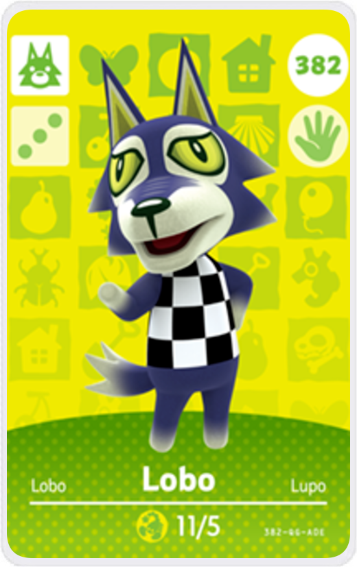 Lobo - Villager NFC Card for Animal Crossing New Horizons Amiibo
