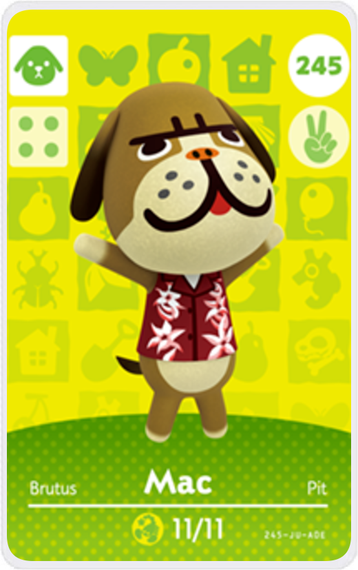 Mac Villager NFC Card for Animal Crossing New Horizons Amiibo