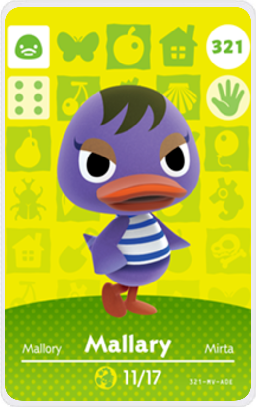 Mallary - Villager NFC Card for Animal Crossing New Horizons Amiibo