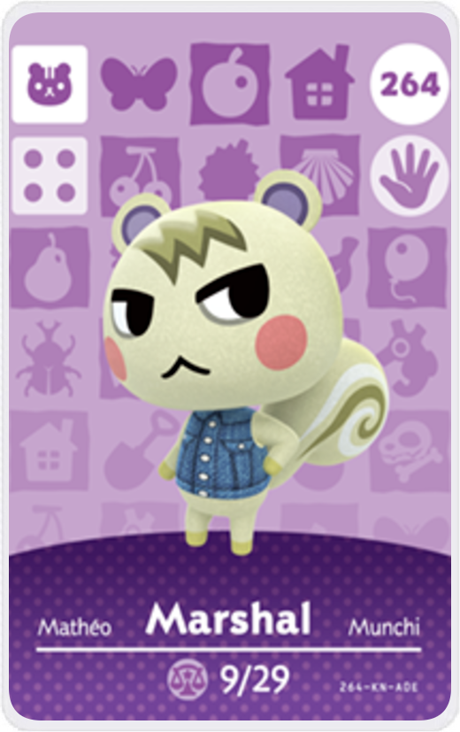 Marshal - Villager NFC Card for Animal Crossing New Horizons