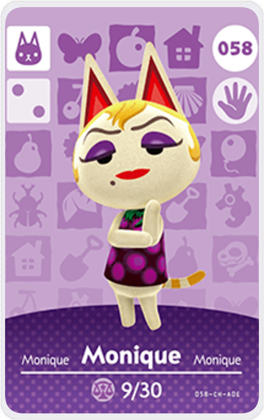 Monique - Villager NFC Card for Animal Crossing New Horizons Amiibo