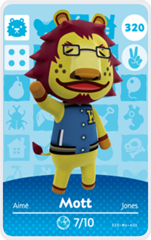 Mott - Villager NFC Card for Animal Crossing New Horizons Amiibo