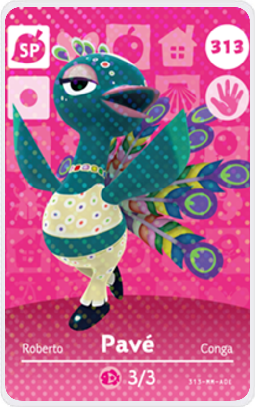 Pavé Villager NFC Card for Animal Crossing New Horizons Amiibo