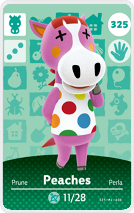 Peaches - Villager NFC Card for Animal Crossing New Horizons Amiibo