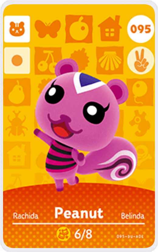 Peanut - Villager NFC Card for Animal Crossing New Horizons Amiibo
