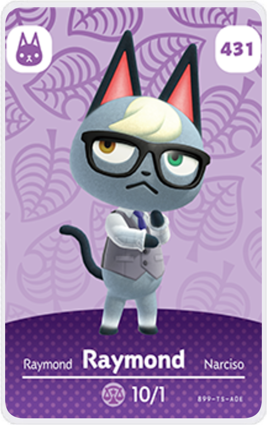 Raymond Villager NFC Card for Animal Crossing New Horizons Amiibo