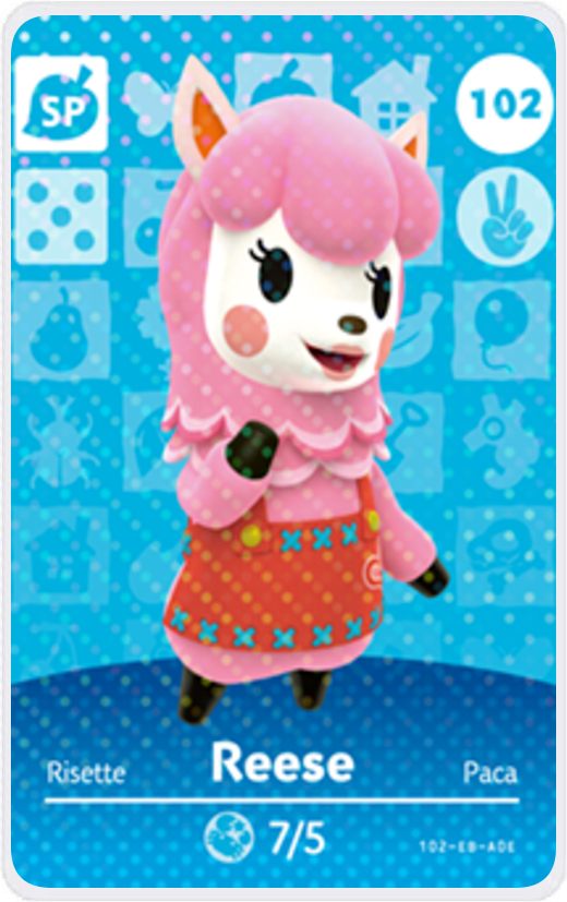 Reese Villager NFC Card for Animal Crossing New Horizons Amiibo