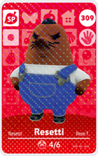 Load image into Gallery viewer, Resetti - Villager NFC Card for Animal Crossing New Horizons Amiibo
