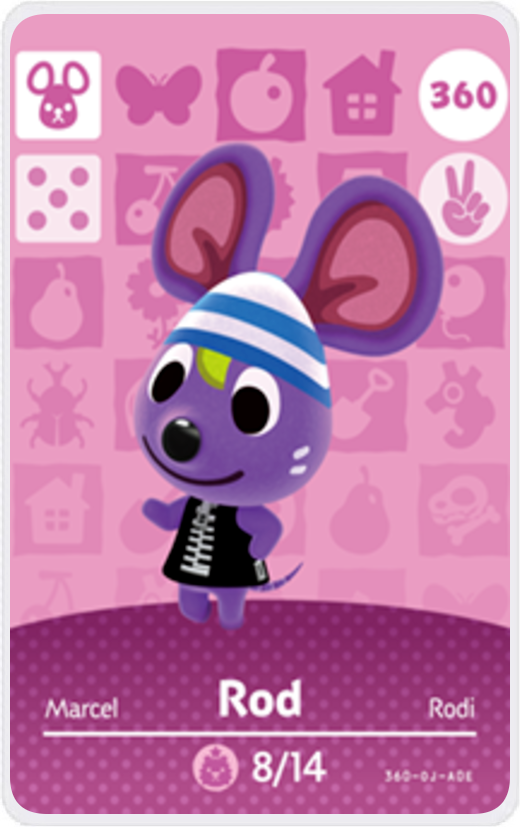 Rod - Villager NFC Card for Animal Crossing New Horizons Amiibo