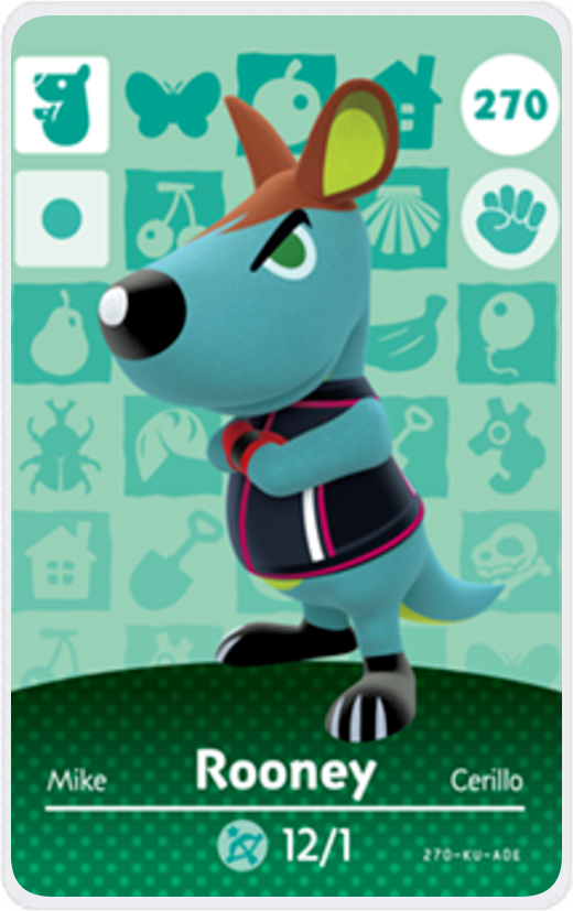 Rooney - Villager NFC Card for Animal Crossing New Horizons Amiibo