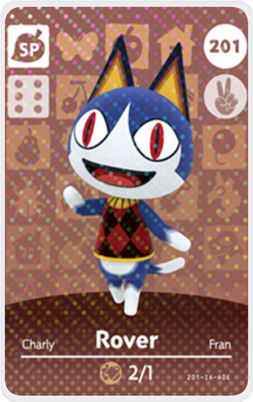 Rover - Villager NFC Card for Animal Crossing New Horizons Amiibo