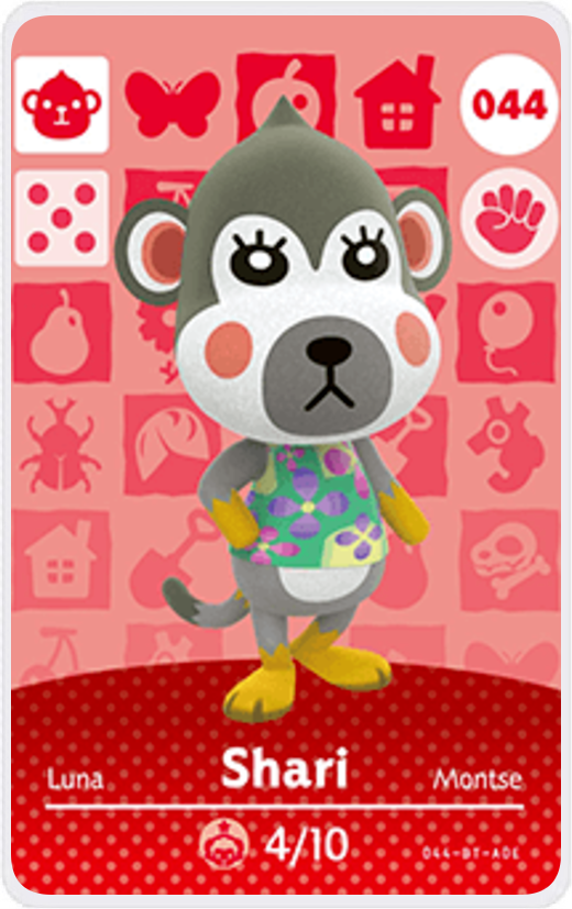 Shari - Villager NFC Card for Animal Crossing New Horizons Amiibo