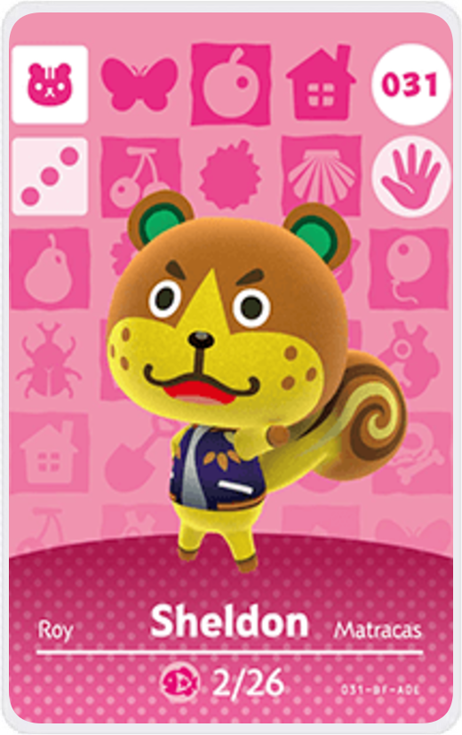 amiiboカード Sheldon - Villager NFC Card for Animal Crossing New Horizons