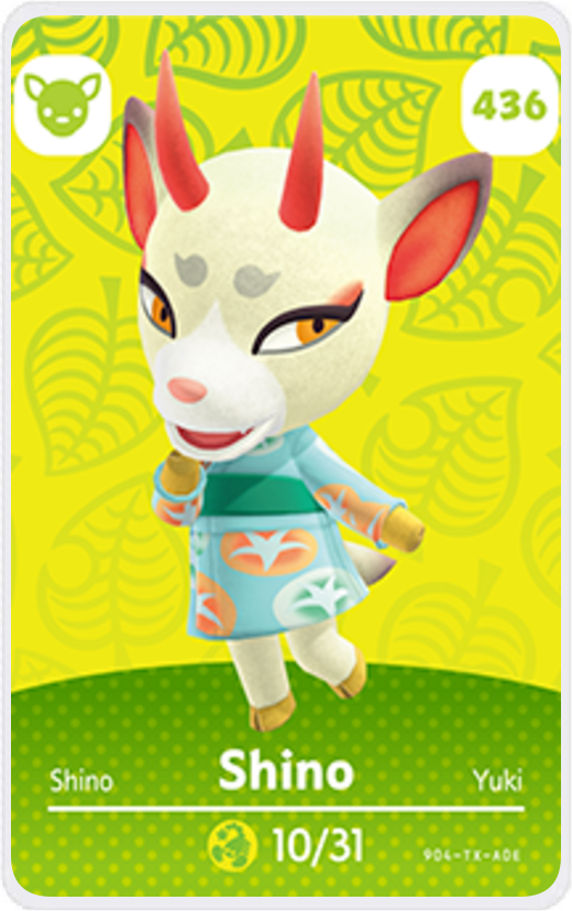 Shino - Villager NFC Card for Animal Crossing New Horizons Amiibo