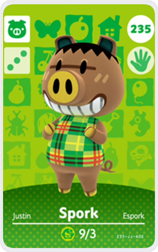 Spork - Villager NFC Card for Animal Crossing New Horizons Amiibo