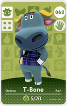 Load image into Gallery viewer, T-Bone - Villager NFC Card for Animal Crossing New Horizons Amiibo
