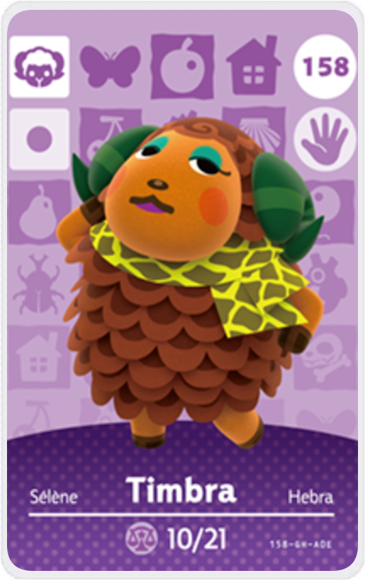 Timbra - Villager NFC Card for Animal Crossing New Horizons Amiibo