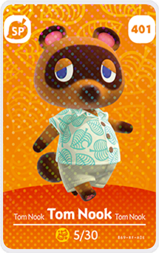 Tom Nook #401 - Villager NFC Card for Animal Crossing New Horizons Amiibo