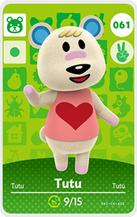Tutu - Villager NFC Card for Animal Crossing New Horizons Amiibo