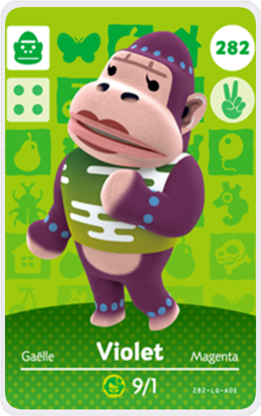 Violet - Villager NFC Card for Animal Crossing New Horizons Amiibo Violet - Villager NFC Card for Animal Crossing New Horizons Amiibo